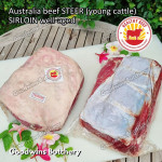 Beef Sirloin aged frozen STEER young cattle Australia HEALTHY BEEF whole cuts 2.6-3.0 kg/pc (price/kg) Striploin / New York Strip / Has Luar - IN STOCK